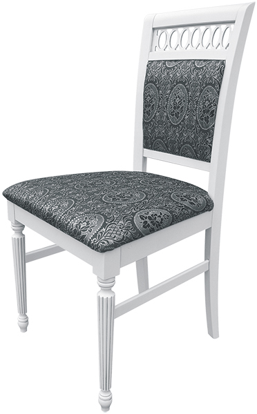 Сиденье - комплект для стула Фламиния с обивкой медальон/ серебристо-черный